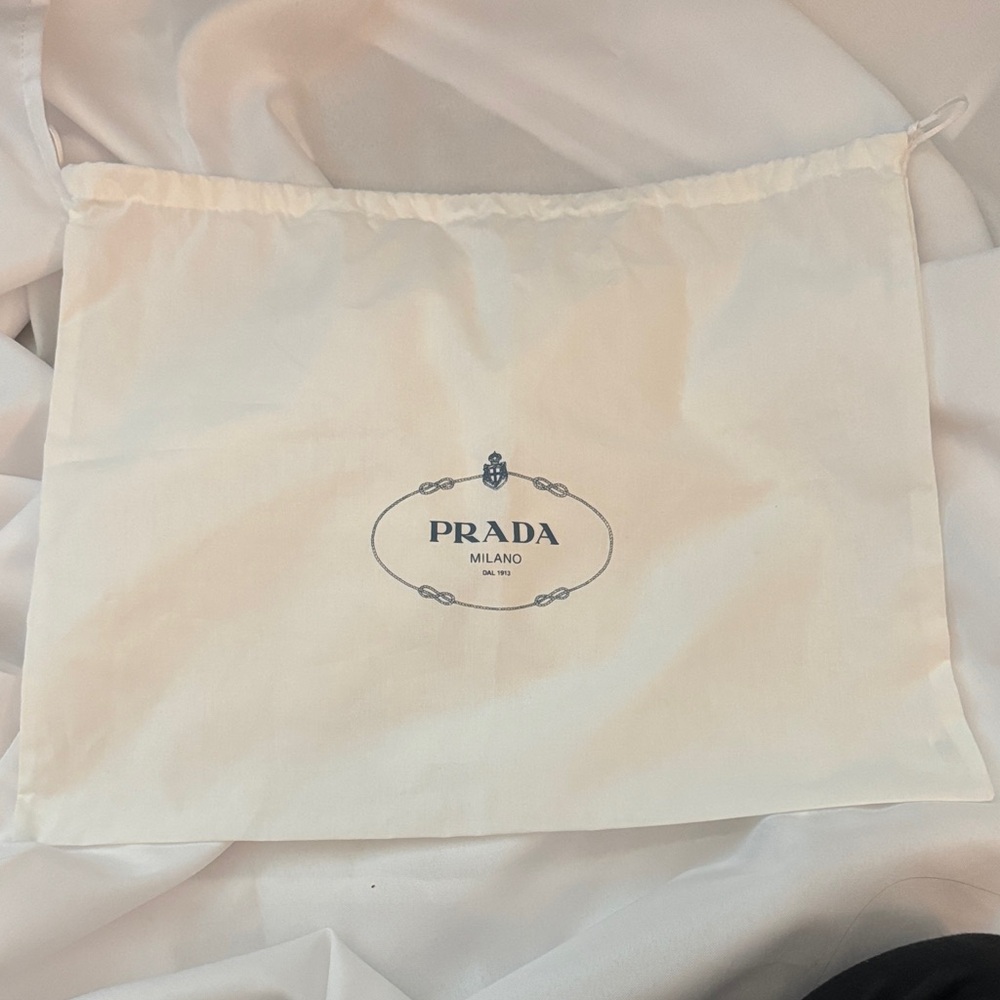 Prada Cream Dust Bag with Goodies